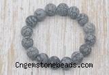 CGB5519 10mm, 12mm round matte snowflake obsidian beads stretchy bracelets