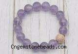 CGB5657 10mm, 12mm light amethyst beads with zircon ball charm bracelets