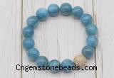 CGB5667 10mm, 12mm apatite beads with zircon ball charm bracelets