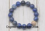 CGB5669 10mm, 12mm lapis lazuli beads with zircon ball charm bracelets