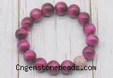 CGB5674 10mm, 12mm red tiger eye beads with zircon ball charm bracelets