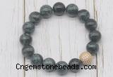 CGB5744 10mm, 12mm kambaba jasper beads with zircon ball charm bracelets
