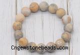 CGB5804 10mm, 12mm matte yellow crazy lace agate beads with zircon ball charm bracelets