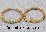 CGB6000 8mm round golden tiger eye bracelet with lion head for men