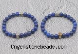 CGB6045 8mm round lapis lazuli bracelet with skull for men