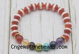 CGB6222 8mm Tibetan agate 7 chakra beaded mala stretchy bracelets