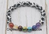 CGB6223 8mm Tibetan agate 7 chakra beaded mala stretchy bracelets