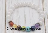 CGB6226 8mm matte Tibetan agate 7 chakra beaded mala stretchy bracelets