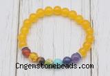 CGB6254 8mm candy jade 7 chakra beaded mala stretchy bracelets