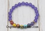 CGB6257 8mm candy jade 7 chakra beaded mala stretchy bracelets