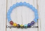 CGB6258 8mm candy jade 7 chakra beaded mala stretchy bracelets