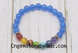 CGB6259 8mm candy jade 7 chakra beaded mala stretchy bracelets