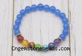 CGB6259 8mm candy jade 7 chakra beaded mala stretchy bracelets