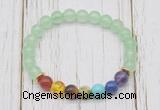 CGB6261 8mm candy jade 7 chakra beaded mala stretchy bracelets