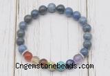 CGB6279 8mm dumortierite 7 chakra beaded mala stretchy bracelets