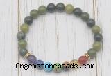 CGB6371 8mm Canadian jade 7 chakra beaded mala stretchy bracelets