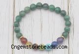 CGB6372 8mm African jade 7 chakra beaded mala stretchy bracelets
