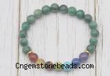 CGB6372 8mm African jade 7 chakra beaded mala stretchy bracelets