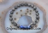 CGB6416 8mm round matte black labradorite & lapis lazuli  beaded bracelets