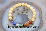 CGB6498 8mm round honey jade 7 chakra beads bracelet wholesale