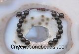 CGB6598 8mm round smoky quartz & rose quartz adjustable bracelets