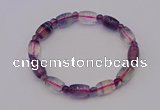 CGB660 7.5 inches 5mm round & 8*11mm drum fluorite bracelet