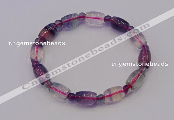 CGB660 7.5 inches 5mm round & 8*11mm drum fluorite bracelet