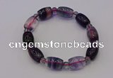 CGB661 7.5 inches 6mm round & 10*14mm drum fluorite bracelet