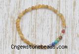 CGB7000 7 chakra 4mm golden tiger eye beaded meditation yoga bracelets
