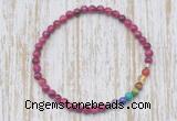 CGB7005 7 chakra 4mm red tiger eye beaded meditation yoga bracelets