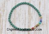 CGB7016 7 chakra 4mm malachite beaded meditation yoga bracelets