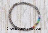 CGB7017 7 chakra 4mm grey opal beaded meditation yoga bracelets