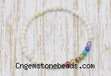 CGB7039 7 chakra 4mm ivory jade beaded meditation yoga bracelets