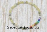 CGB7041 7 chakra 4mm flower jade beaded meditation yoga bracelets