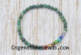 CGB7044 7 chakra 4mm African jade beaded meditation yoga bracelets