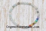 CGB7051 7 chakra 4mm amazonite beaded meditation yoga bracelets