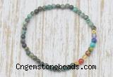 CGB7055 7 chakra 4mm African turquoise beaded meditation yoga bracelets