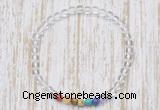 CGB7086 7 chakra 4mm white crystal beaded meditation yoga bracelets