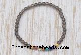 CGB7090 7 chakra 4mm smoky quartz beaded meditation yoga bracelets