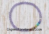 CGB7091 7 chakra 4mm light amethyst beaded meditation yoga bracelets