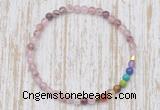 CGB7095 7 chakra 4mm strawberry quartz beaded meditation yoga bracelets