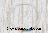 CGB7100 7 chakra 4mm white moonstone beaded meditation yoga bracelets