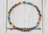 CGB7120 7 chakra 4mm yellow tiger eye beaded meditation yoga bracelets