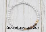 CGB7127 4mm white howlite & yellow tiger eye beaded meditation yoga bracelets