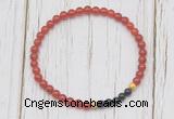 CGB7129 4mm red agate & black onyx beaded meditation yoga bracelets