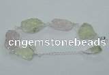 CGB716 8 inches 15*20mm - 20*28mm nuggets mixed quartz bracelets