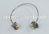 CGB720 13*18mm oval druzy amethyst gemstone bangles wholesale