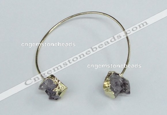 CGB720 13*18mm oval druzy amethyst gemstone bangles wholesale