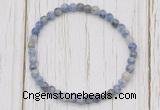 CGB7211 4mm tiny blue spot stone beaded meditation yoga bracelets