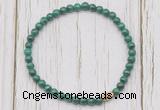 CGB7216 4mm tiny malachite beaded meditation yoga bracelets